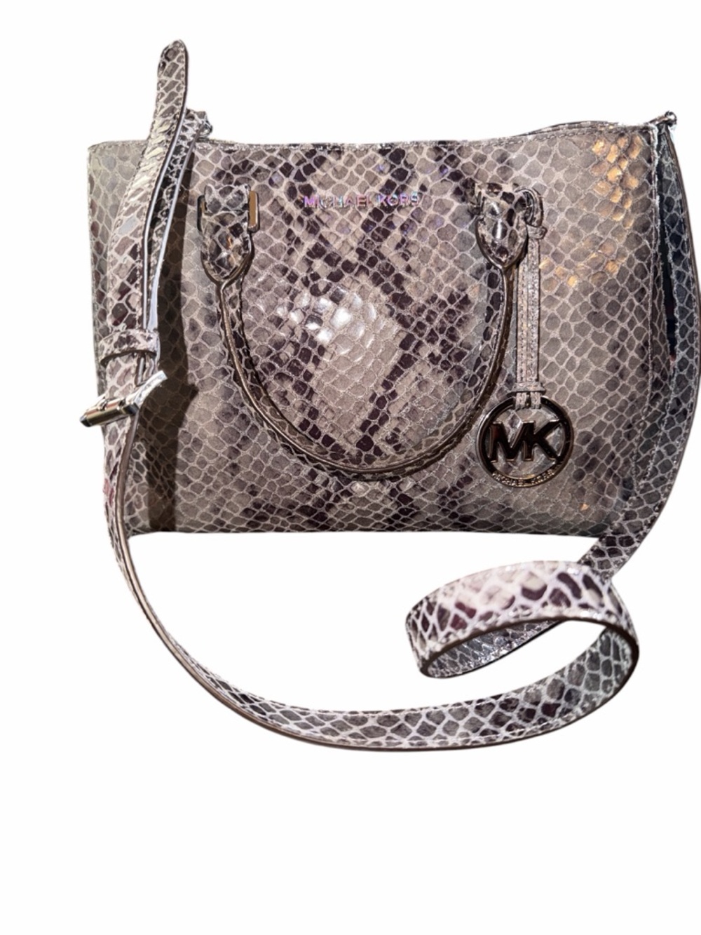 ✨ Michael Kors Cynthia Snakeskin Embossed Satchel & Matching Wallet Set ✨ - Picture 2 of 11